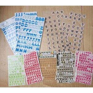 Lot of Letter and Number Scrapbook Stickers Multicolor Over 1000 Stickers